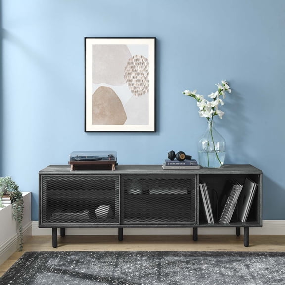 Modway Kurtis MDF Particleboard TV and Record Stand for TVs up to 65" - Charcoal