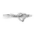 thumbnail image 4 of Sterling Silver Rhodium-plated Open Heart CZ Polished Ring QR6742, 4 of 5