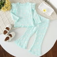 thumbnail image 2 of Hessimy Toddler Boys Girls Spring Summer 2Pcs Long Sleeve Sweatshirt Elastic Waist Pants Sweatsuit(Mint Green,18-24 Months), 2 of 7