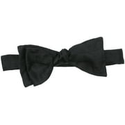 Altea Milano Men's Black Silk Paisley Hook Bow Tie - One Size