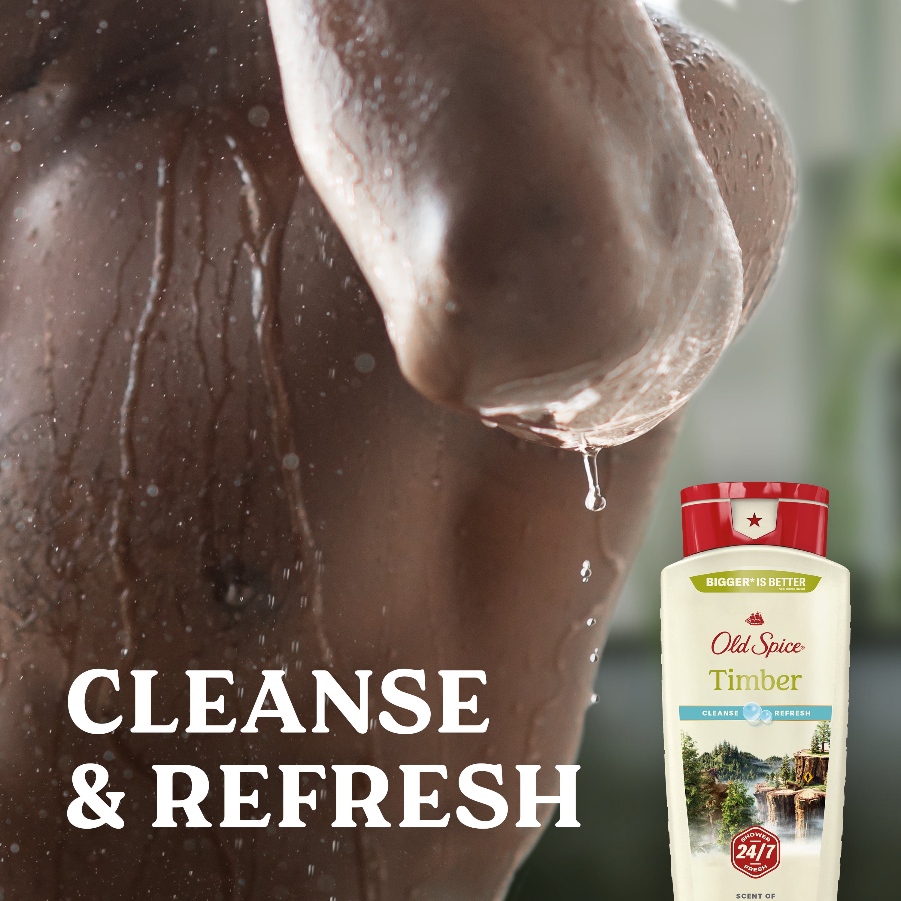 Old Spice Body Wash, Fresher Timber Scent  for Men, 18 oz