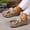 Khaki, variant on Loafers for Women Square Toe Vintage Comfy Flats Casual Fashion Strap Design Suede Slip On Shoes