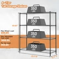 thumbnail image 2 of M MZG 4 Tier Metal Wire Shelving Unit Storage Rack, 47.24" W x 17.7" D x 59" H, Black, 2 of 8