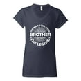 thumbnail image 2 of Wild Bobby, Brother Man Myth Legend Funny Dad, Father's Day, Women Standard V-Neck Tee, Navy, X-Large, 2 of 4