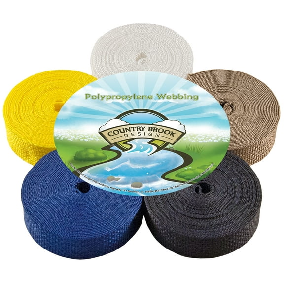 Country Brook Design® 1 inch Polypro Webbing, 5 Yards of 5 Assorted Colors #2