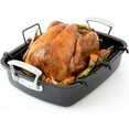 thumbnail image 1 of Chef Pomodoro Grande Rôtissoire en Acier au Carbone de Luxe avec U-Rack, 18.5 x 14.5 Pouces, Extra-Grand, Gris – la Solution Ultime pour des Rôtis Impeccables, 1 of 5