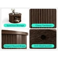 thumbnail image 3 of LINSY HOME Fluted Coffee Table Round with Large Storage, Mid-Century Coffee Table for Living Room with Sliding Tambour Door, Walnut, 3 of 5