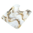 thumbnail image 4 of Ryvnso White Marble Bathroom Shaggy Rugs Toilet U Shape Mat Soft Contour Rug 20"x24", 4 of 9