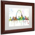 thumbnail image 2 of Trademark Fine Art "St Louis Missouri Skyline Mclr-1" Canvas Art by Marlene Watson, White Matte, Wood Frame, 2 of 4