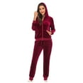 thumbnail image 5 of Velour Tracksuit Womens 2 Pieces Joggers Outfits Jogging Sweatsuits Set Soft Sports Sweat Suits Pants with Pockets Womens Clothes, 5 of 7