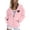Pink, variant on NinXxx Women's Zip Up Print Hoodie Long Sleeve Drawstring Pocket Pullover Beige S
