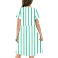 thumbnail image 5 of GERsome Girls Dresses Short Sleeve A-Line Crewneck Sundress Summer Swing Midi Dress for 4-14 Years Kids, 5 of 7