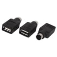 thumbnail image 2 of USB to PS2 Adapter, 3 PCS Black USB Female to PS/2 Male Connector Converter Adapter for Mouse Keyboard, Black, 2 of 6