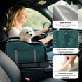 thumbnail image 4 of Pet Booster Seat For Cars, Dog Car Carrier With Safety Harness, Portable Travel Vehicle Pet Bed for Small Dogs, Cats Easy-Clean & Sturdy Construction, Green, 4 of 10