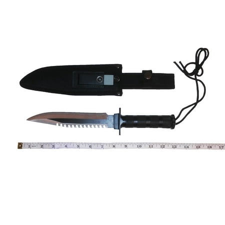 Stainless Steel Reverse Serrated Survival Hunting Fishing Knife W Black (Global Knives Best Price)