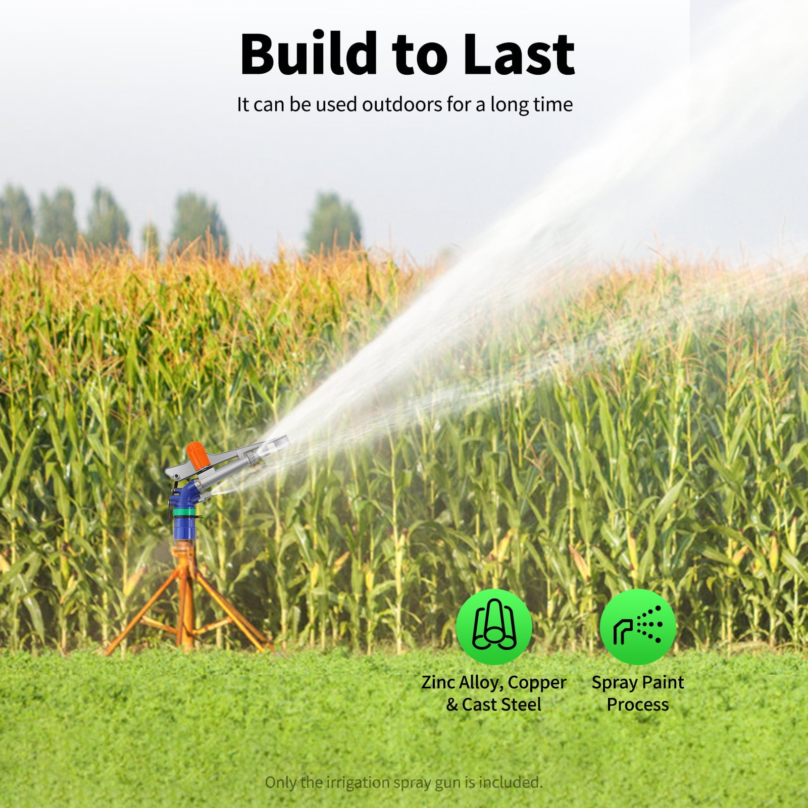 2.6in Large Area Irrigation Sprinkler Spray Gun Farm Lawn Water Sprinkler, Agriculture Irrigation Watering Sprinkler,36°-360°Large-Area Irrigation Spray Gun Garden Farm Watering Sprinkler