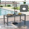 thumbnail image 4 of Gymax 3PCS Dining Table Set w/ 2 BenchesPatio HDPE Weather Resistant Furniture Set Gray, 4 of 9