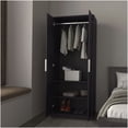 thumbnail image 6 of Modern Black Armoire Cabinet with Customizable Interior, Particle Board Wardrobe for Bedroom & Closet Organization, 6 of 8
