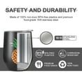 thumbnail image 3 of Life's Easy Pineapple 12 oz. Stainless Wine Glass Tumbler with Lid,18/8 Stainless Steel Vacuum Insulated Cup Gift for Mother Wife Daughter Sister. Coffee Cocktails Drinks, Set of 1 (Black Pineapple), 3 of 8