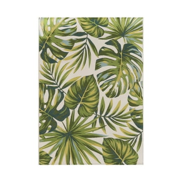 Better Homes & Gardens Green Palm Leaf Woven Outdoor Rug, 6' x 9'