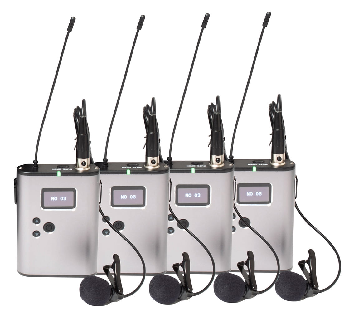 VocoPro BENCHMARK-QUAD-BP 4-Channel True Diversity Body Pack and Lavalier Microphone System 902-927.2mHz
