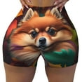 thumbnail image 2 of Balery Colorful Leaf Chihuahua Pantalones cortos de entrenamiento estampados para mujer, sin costuras, ajustados, para gimnasio, yoga, correr, deportes, ejercicio activo, fitness.-XX-Large, 2 of 8