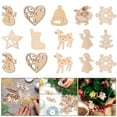 thumbnail image 5 of LOLIPPYY 100pcs Christmas Wooden Cutouts Wood Slices Xmas Wood Cutouts Mixed Style, 5 of 5