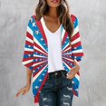 thumbnail image 1 of Pisexur Cardigan for Women Light Weight Cardigans Sun Protection CardiganLadies' Cardigan Independence Day Printed Spring And Summer Long Sleeved Printed Multicolor,S, 1 of 5