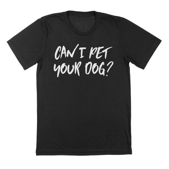 Pet Your Dog Graphic Black Mens Cotton T-Shirt
