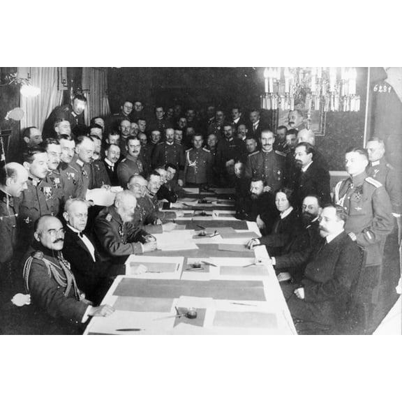 24x36 gallery poster, Signing of WWI armistice between Russia and Germany on 15 December 1917
