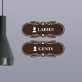 thumbnail image 3 of Designer Ladies and Gents Restroom Signs, Bow Ties and Tiaras (Set of 2) (Dark Brown) - Small, 3 of 5