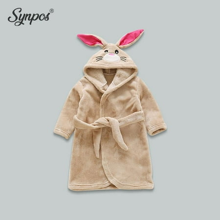 

Baozhu Toddler Flannel Robe Pajamas Sleepwear Kids Little Boys Girls Cartoon Hooded Bathrobe Birthday Gifts 1-7 Years