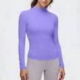 thumbnail image 6 of Weikingp Tight Fitting Shirts For Women，Scrub Undershirt Long Sleeve Crew Neck Gym Workout Tops Long Sleeve Shirts Going Out Tops Tight Shirts For Women Skin Tight Shirts Purple XL, 6 of 8