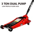 thumbnail image 5 of 3T Low Profile Floor Jack - Red & Black Steel Hydraulic Car Jack for Garage Use - 3.3"-19.7" Lift Range, Dual Piston, Quick Lift, Auto Repair, 5 of 13