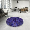 thumbnail image 3 of Ahgly Company Indoor Round Patterned Purple Amethyst Purple Area Rugs, 8' Round, 3 of 6