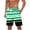 Mint Green, variant on Big & Tall Beach Board Shorts for Men Quick Dry Striped Swimming Trunks Elastic Waist Drawstring Knee-Length Summer Casual Short Pants