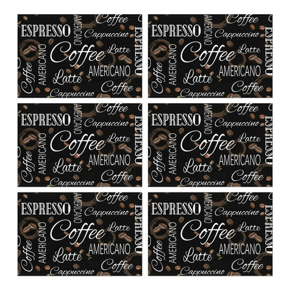 Coffee Beans Latte Chocolate Place Mats Durable Placemats for Restaurant Valentines Gift Party Christmas Simple Fashion Table Placemats