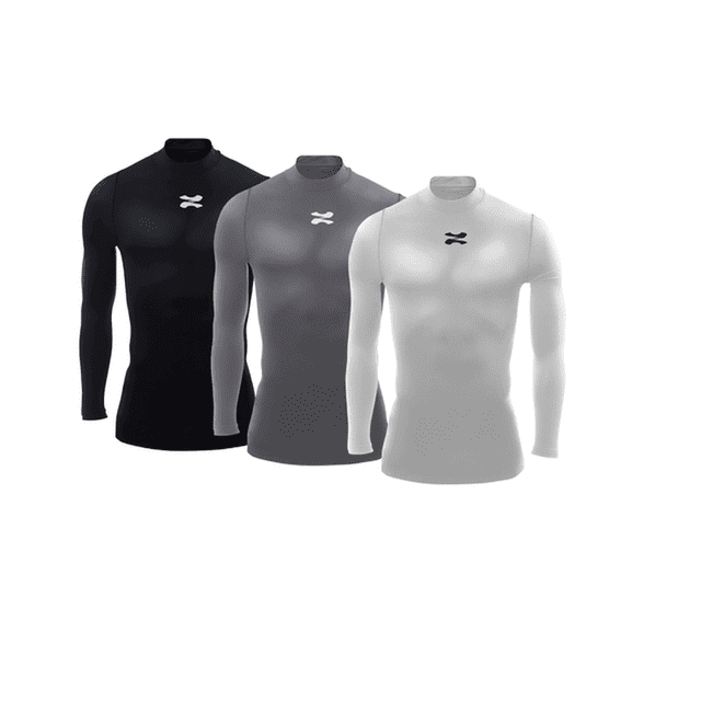 Playera Deportiva Manga Larga Unisex Licra de Compresion Comoda y Fresca Pack 3 multicolor M ZAPARI Licra Deportiva