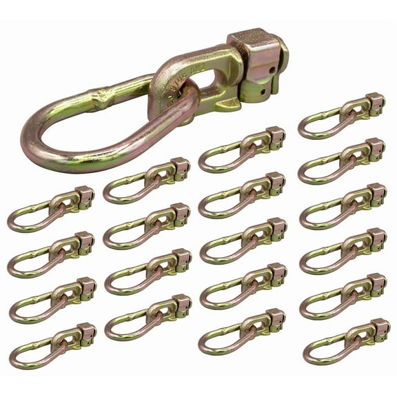 (20 Pack) Double Stud L Track Fitting w/Pear Link for L Track Rails - 5,000 lbs BS L Track Tie Down Accessories for Enclosed Truck, Trailer to Create Tie-Down Anchor Points