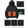 thumbnail image 6 of Kids Pullover Girls Boys Heated Hoodies Electric Heating Sweatshirts with Pocket Winter Warm Fleece Sweater Tops 9 T, Black, 6 of 7