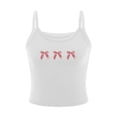 thumbnail image 3 of Musuos Women's Summer Camisole Cute Bow/Cherry Print Tank Tops Casual Sleeveless Spaghetti Strap Crop Tops, 3 of 6