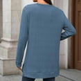 thumbnail image 3 of Maplenight Crew Neck Tops for Women Knit Long Sleeve Casual Tunic Sweaters Solid Side Slit Womens Pullover Tops for Fall Winter, 3 of 7