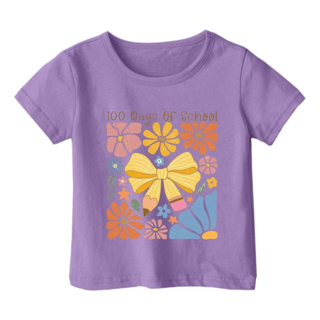 MEZZALL T-Shirts de Mode pour Garçons et Filles, Décontractés, Imprimés, Col Rond, Manches Courtes, 3-4 Ans