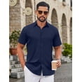 thumbnail image 2 of COOFANDY Button Down Shirt for Men Short Sleeve Casual Shirts Wrinkle-Resistant Stretch Modern Dress Shirt, 2 of 6