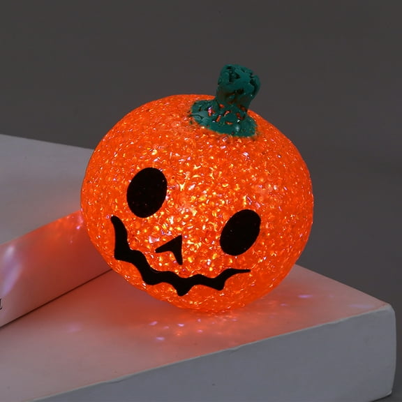KeirineCC 1 PCS Lights Soft Glow Halloween Light Up Ghost Decoration with Color Change LEDs,Ghosts and Pumpkins Halloween Style,3x4 Inches,Lantern Pumpkin Decoration,for Halloween Decor,Orange