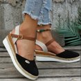thumbnail image 2 of 2023 Summer Women Wedge Heel Sandals Designer Gladiator Shoes Classic Covered Toe Sandals Mid Heels Plus Size, 2 of 5