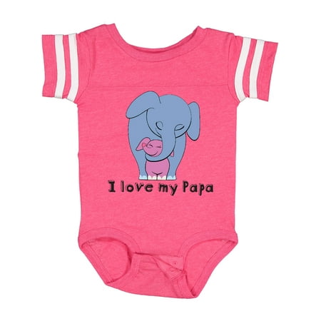 

Inktastic I Love My Papa Elephant Blue Pink Gift Baby Girl Bodysuit