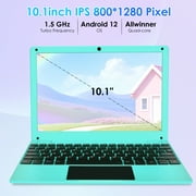 Mini 10.1inch Android 12 Laptop Computer, Portable Small Netbook with Allwinner A133 CPU Android 12 OS 2GB RAM 64GB EMMC HD IPS Screen 1280x800 Pixel 0.3MP Camera