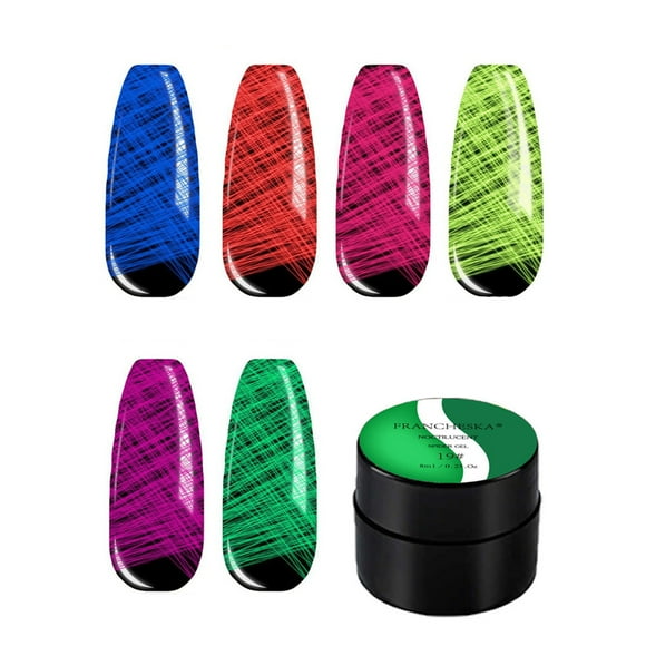 6PCS 48ML Glow in The Dark Nail Polish Luminous Gel Set DIY Polish UV Nail Art Kit for Halloween