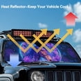 thumbnail image 4 of Yuyamidu Horse Windshield Sunshade for Jeep Wrangler, Foldable Sun Visor Windshield Shade Blocks UV Rays, Purple Rose Shade Heat Shield Compatible with Jeep Wrangler TJ JK JL 2/4 Door, 4 of 7